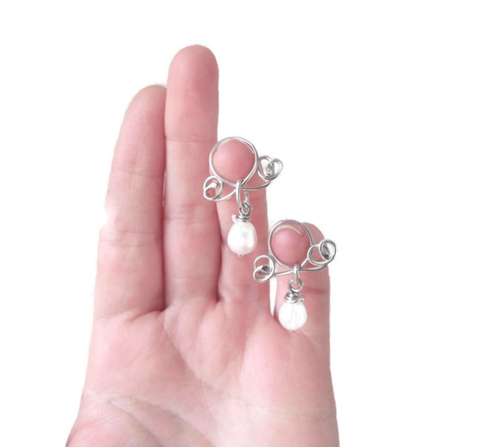 Nipple clamps Non Piercing Nipple Rings White sea pearls