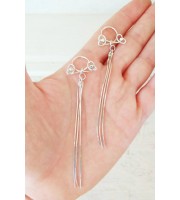 Solid Silver Nipple rings with long chains - Non Piercing Nipple Ring