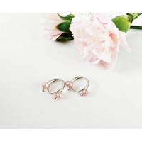 Peach, white pearls nipple clamps - Non Piercing Nipple Rings