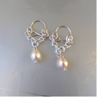 Handmade Nipple clamps Non Piercing Nipple Rings with pech sea pearls