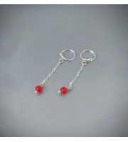 Nipple jewelry Non Piercing Nipple Rings With red quartz beads - Solid sterling Silver - Fake Piercing - gift for wife