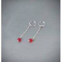Nipple jewelry Non Piercing Nipple Rings With red quartz beads - Solid sterling Silver - Fake Piercing - gift for wife