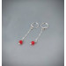 Nipple jewelry Non Piercing Nipple Rings With red quartz beads - Solid sterling Silver - Fake Piercing - gift for wife