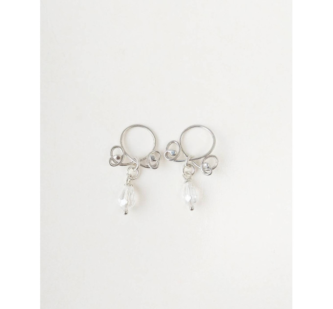 Sterling silver Nipple rings with crystal - Fake nipple piercing