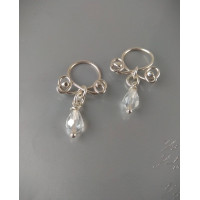 Sterling silver Nipple rings with crystal - Fake nipple piercing