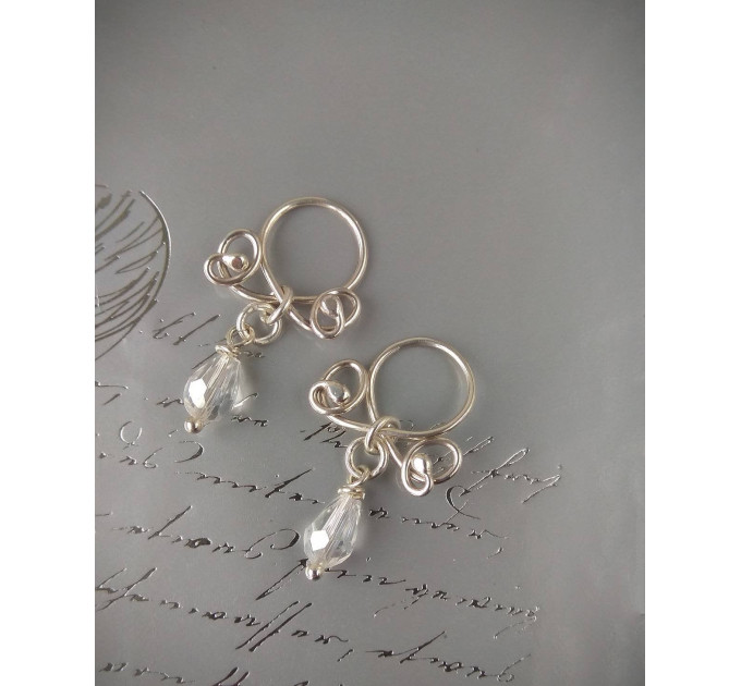 Sterling silver Nipple rings with crystal - Fake nipple piercing