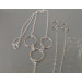 O ring Sterling silver Necklace With Dangling silver Chains and fake nipple piercing