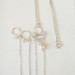 Sterling silver Necklace With Dangling silver Chains and fake nipple piercing - natural peach pearl