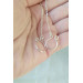Sterling silver Necklace With Dangling silver Chains and fake nipple piercing - natural peach pearl