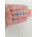 Blue chrystals Silver Nipple rings with chain and blue chrystals -  Non Piercing Nipple Ring