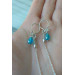 Blue chrystals Silver Nipple rings with chain and blue chrystals -  Non Piercing Nipple Ring