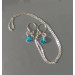 Blue chrystals Silver Nipple rings with chain and blue chrystals -  Non Piercing Nipple Ring