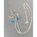 Blue chrystals Silver Nipple rings with chain and blue chrystals -  Non Piercing Nipple Ring