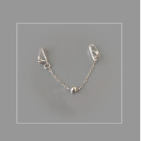 Chain Clit with beadtoral Jewellery serling silver Faux piercing  with silver chain  Non Piercing Clit Clip Adult fun sex toys