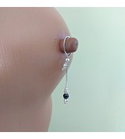 Sapphire Nipple Noose Solid Silver Body Jewelry Nipple Dangles