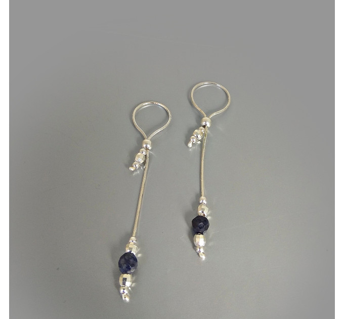Handmade Sterling Silver Nipple Jewelry with Natural Sapphire Beads