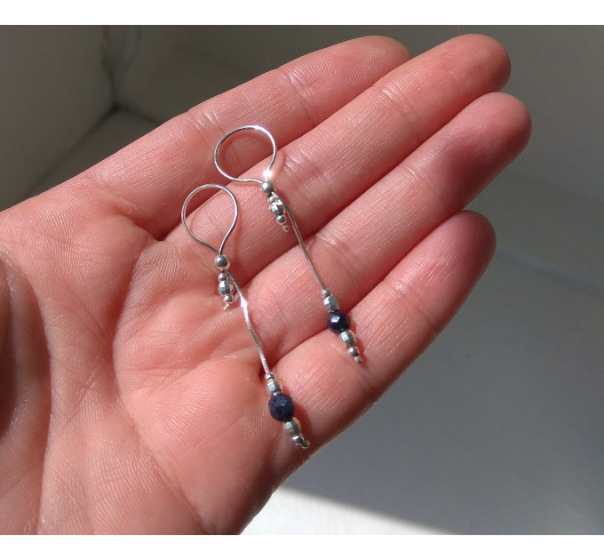 Handmade Sterling Silver Nipple Jewelry with Natural Sapphire Beads