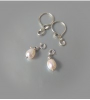 Handmade Nipplerings with White Paerls Nipple rings Non Piercing Nipple Rings with natural pearls