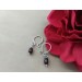 Garnet breast jewelry Non Piercing Nipple Rings With natural garnets beads - Solid sterling Silver