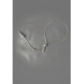 Sterling silver lasso with silver beads and chain Snake  - Sterling silver jewelry   Adjustable ring - jewelry for mens