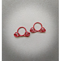 Red Nipple Rings - Fake Piercing