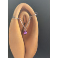 Purple bell Clitoral Jewellery\Faux piercing with chain and purple bell \ Non Piercing Clit Clip Adult fun sex toys