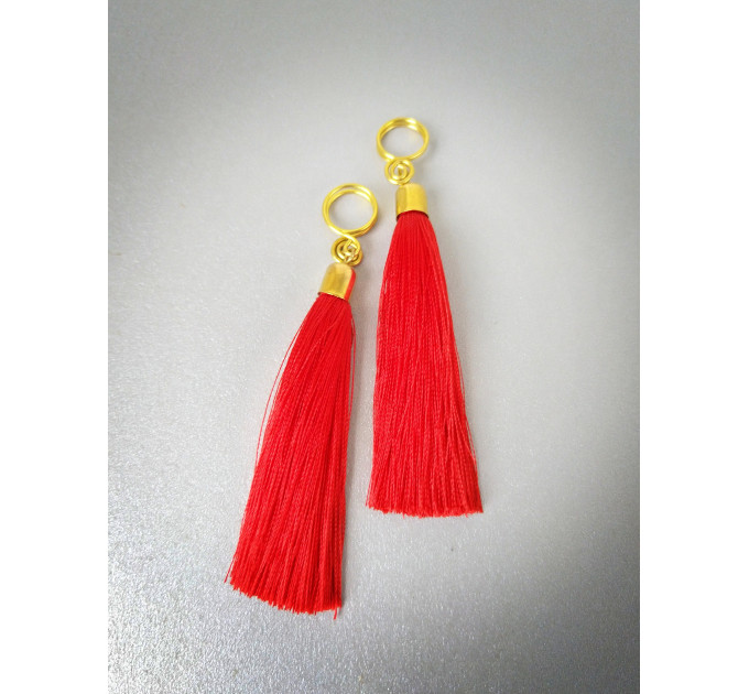 Nipple Rings made in brass with Red Tassel  Fake Piercing