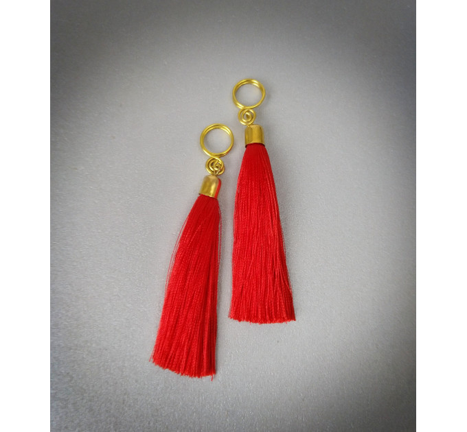 Nipple Rings made in brass with Red Tassel  Fake Piercing