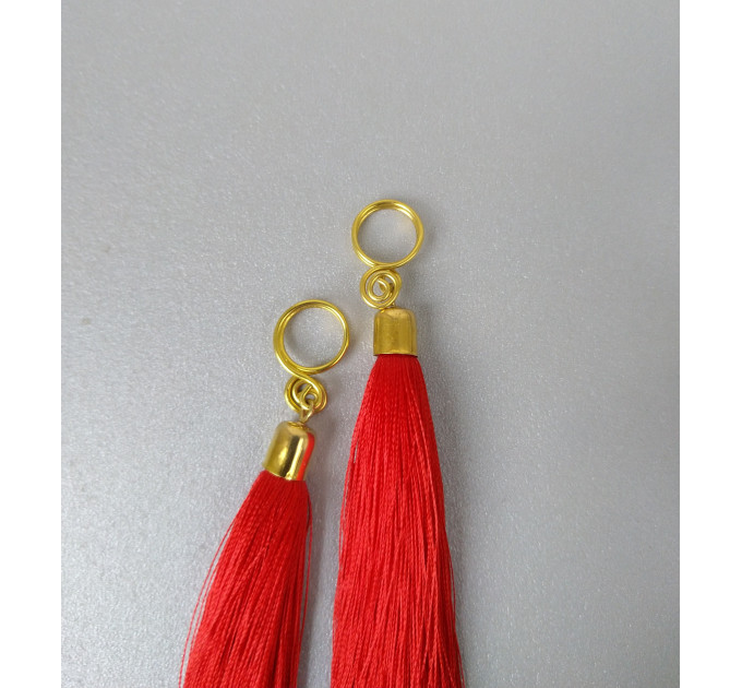 Nipple Rings made in brass with Red Tassel  Fake Piercing