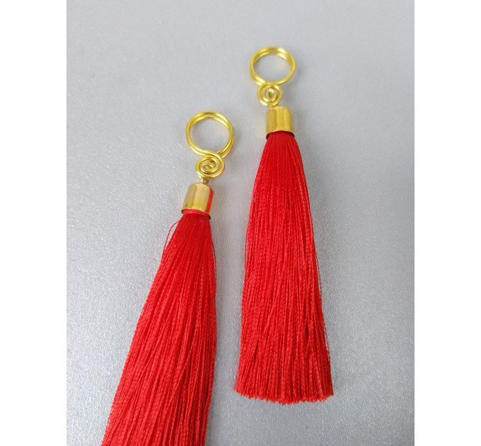 Nipple Rings made in brass with Red Tassel  Fake Piercing