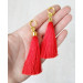 Nipple Rings made in brass with Red Tassel  Fake Piercing