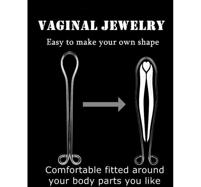 Non Piercing Clitoral Jewellery for women handmade out of 18gauge serling silver wire with silver chains