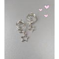 Spiral Nipple Rings With sterling silver stars - Solid sterling Silver - Fake Piercing - gift for wife