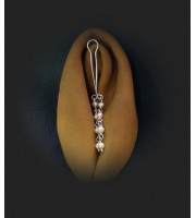 Peach pearls Clitoral Jewelry Fake piercing vaginal Jewelry for women handmade out of 18gauge serling silver wire with real pearl