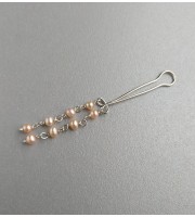 Peach pearls Clitoral Jewelry Fake piercing vaginal Jewelry for women handmade out of 18gauge serling silver wire with real pearl