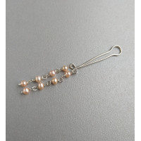 Peach pearls Clitoral Jewelry Fake piercing vaginal Jewelry for women handmade out of 18gauge serling silver wire with real pearl