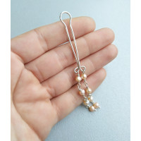 Peach pearls Clitoral Jewelry Fake piercing vaginal Jewelry for women handmade out of 18gauge serling silver wire with real pearl
