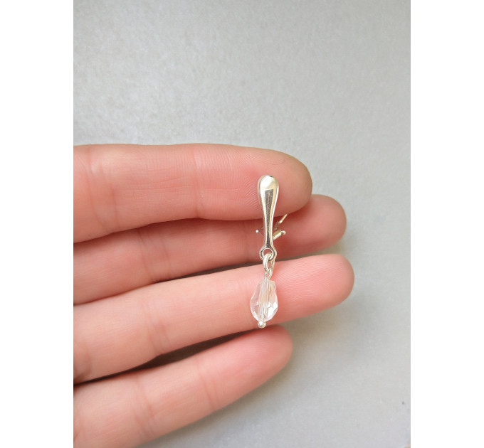 Non Piercing Clit Clip with  crystal Sterling silver Faux piercing 