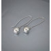 Long earrings Sparkly silver balls 10mm  shining beads minimalist style earrings bridesmaid unique earrings