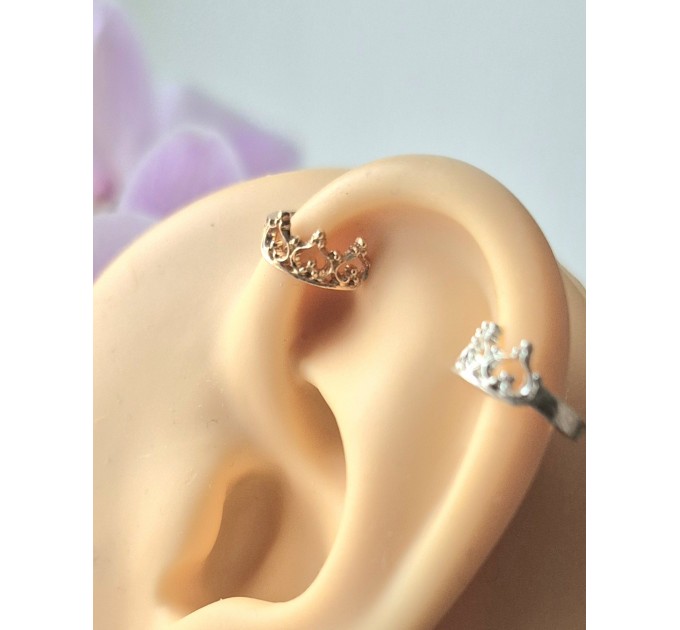 Silver Ear Cuff - Small Crown Design