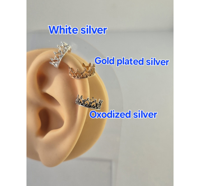 Handmade Crown Ear Cuff "Queen" – No Piercing Needed