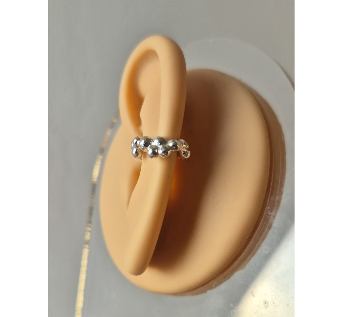 Handmade Silver Bubble Ear Cuff – No Piercing Required