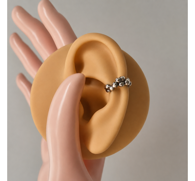 Handmade Silver Bubble Ear Cuff – No Piercing Required