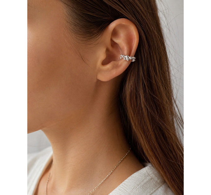 Handmade Silver Bubble Ear Cuff – No Piercing Required