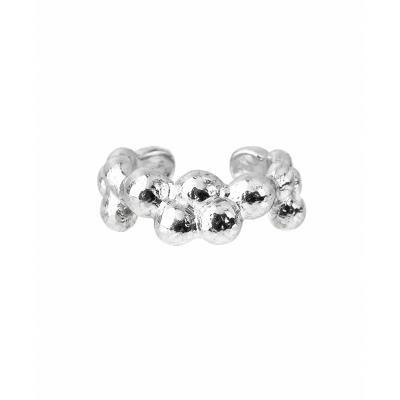 Handmade Silver Bubble Ear Cuff – Unique No-Piercing Design