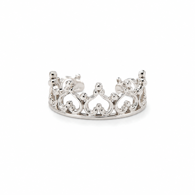 Ear Cuff "Queen" – Handmade Crown Earring in Silver