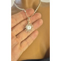 Handmade Sterling Silver Sun Pendant with 45cm Chain