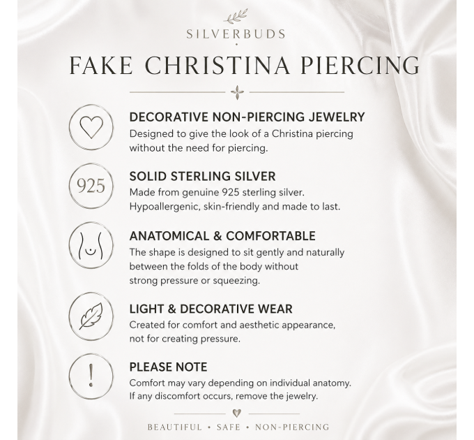 Fake Christina Piercing — Handmade Sterling Silver Non-Piercing Jewelry
