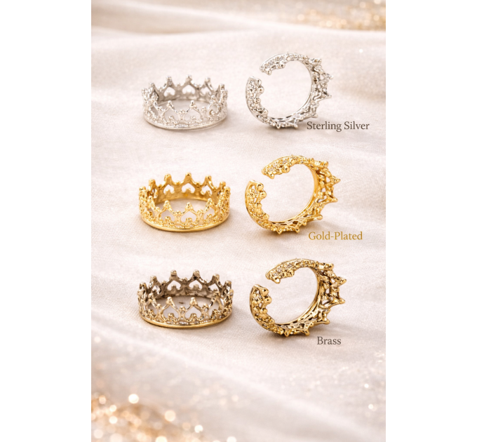 Non piercing nipple jewelry - Silver Nipple Rings Сrown Non Piercing adjustable Nipple Ring