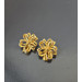 Vintage Gold Tone Floral Clip-On Earrings – Statement Flower Earrings